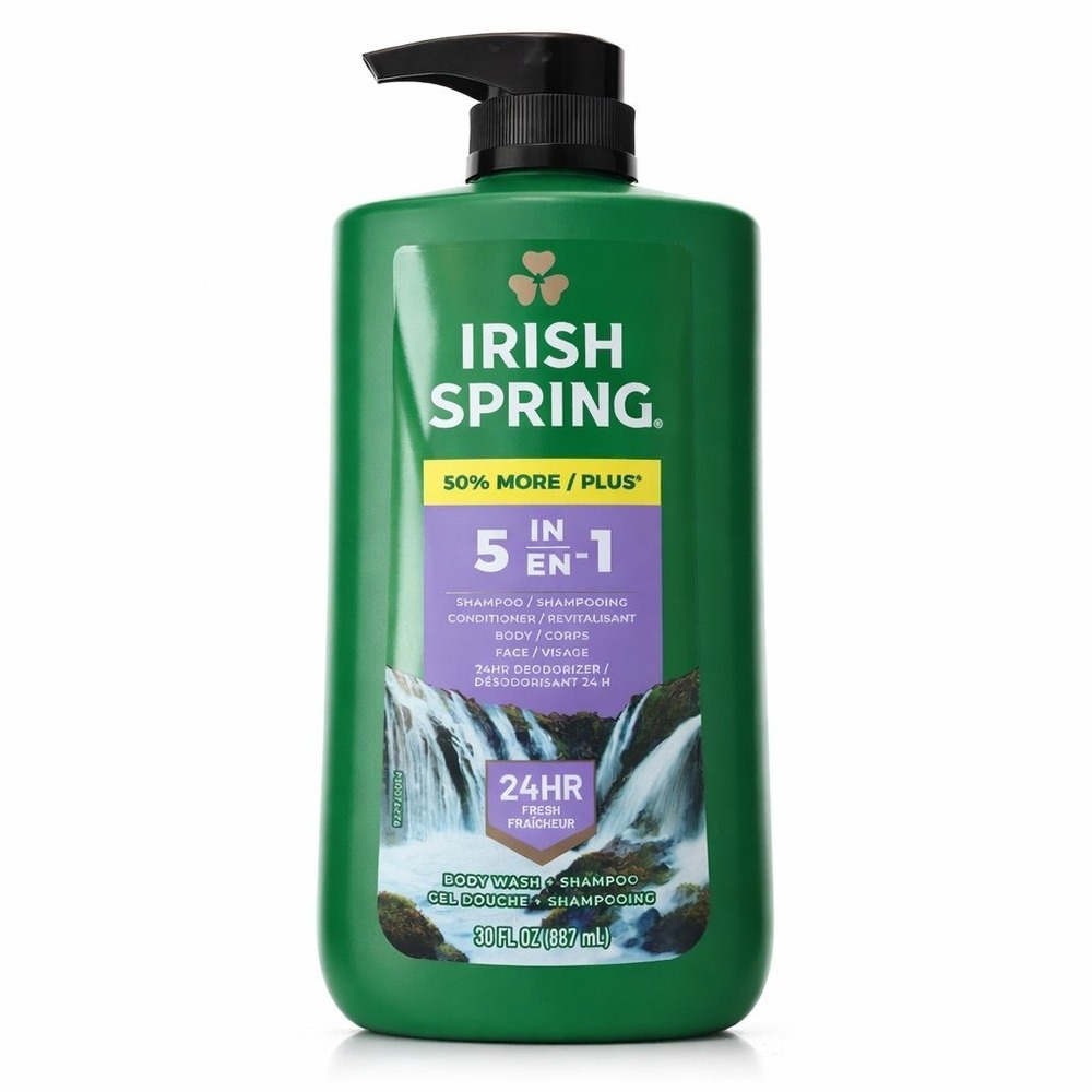 Irish Spring - 5-in-1 Body Wash (30 oz) - 24HR Fresh Shampoo